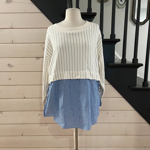 040 By Anthropologie French Terry Twofer Sweatshirt NWOT Size Medium - Picture 5 of 9